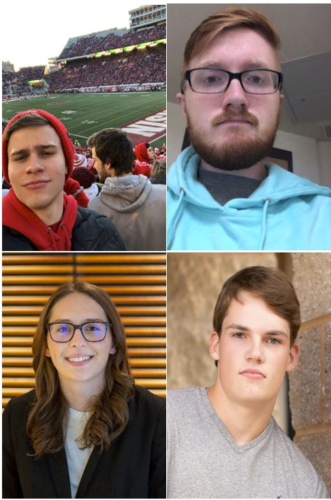 Top (Left to Right): Francisco O'Neill Rodriguez, Chase Hansen; Bottom (Left to Right): Mary Laudon, Lucas Pinkerton