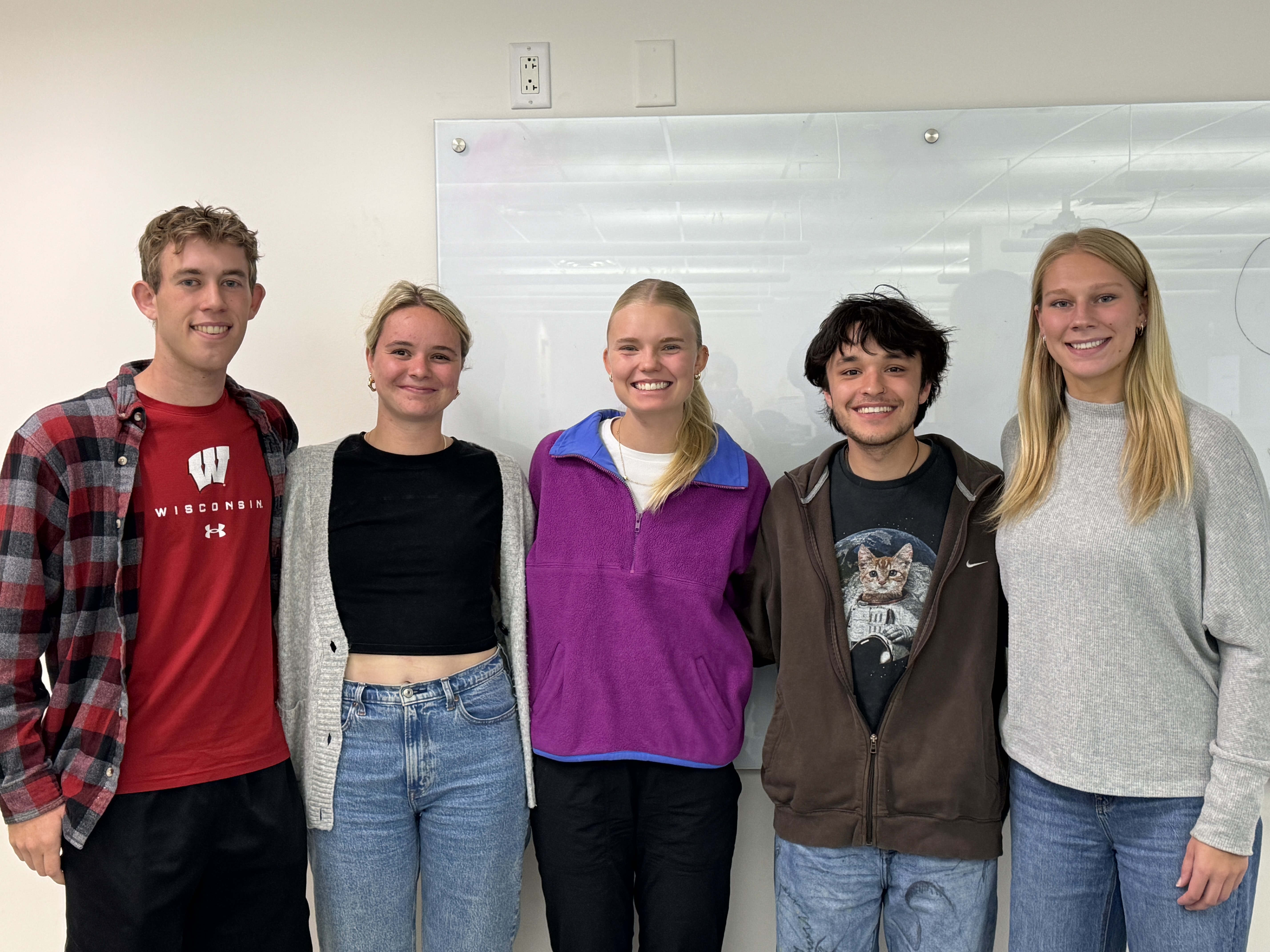 From Left to Right: Aksel Bresin, Tayler Carlson, Annika Syslack, Bodey Cartier, Jacki Szelagowski