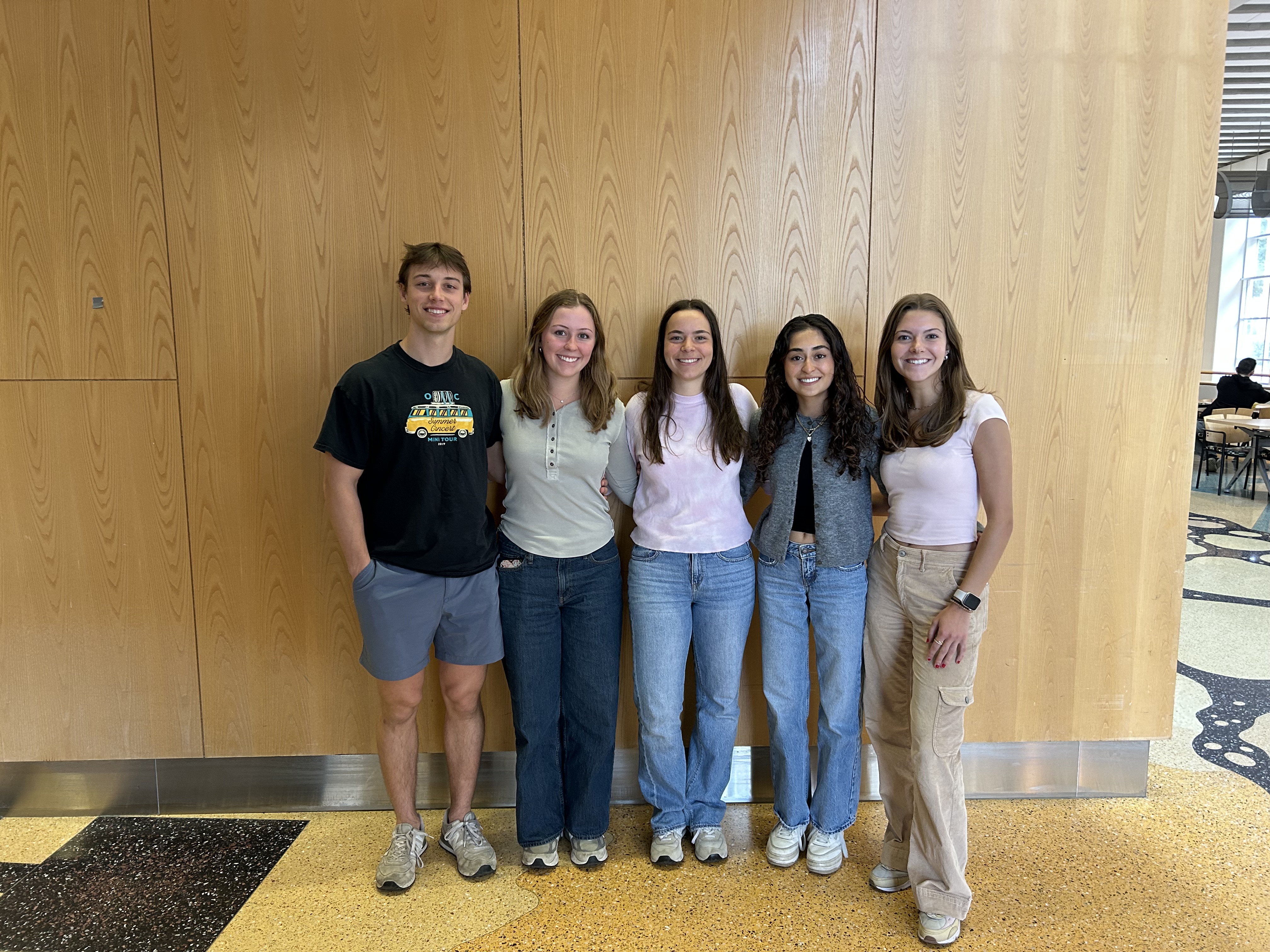 Team photo: Left to right - Cole Weaver, Adriana Nickels, Kristy Tamvakis, Gaby Cabrera, Ella Zimmermann
