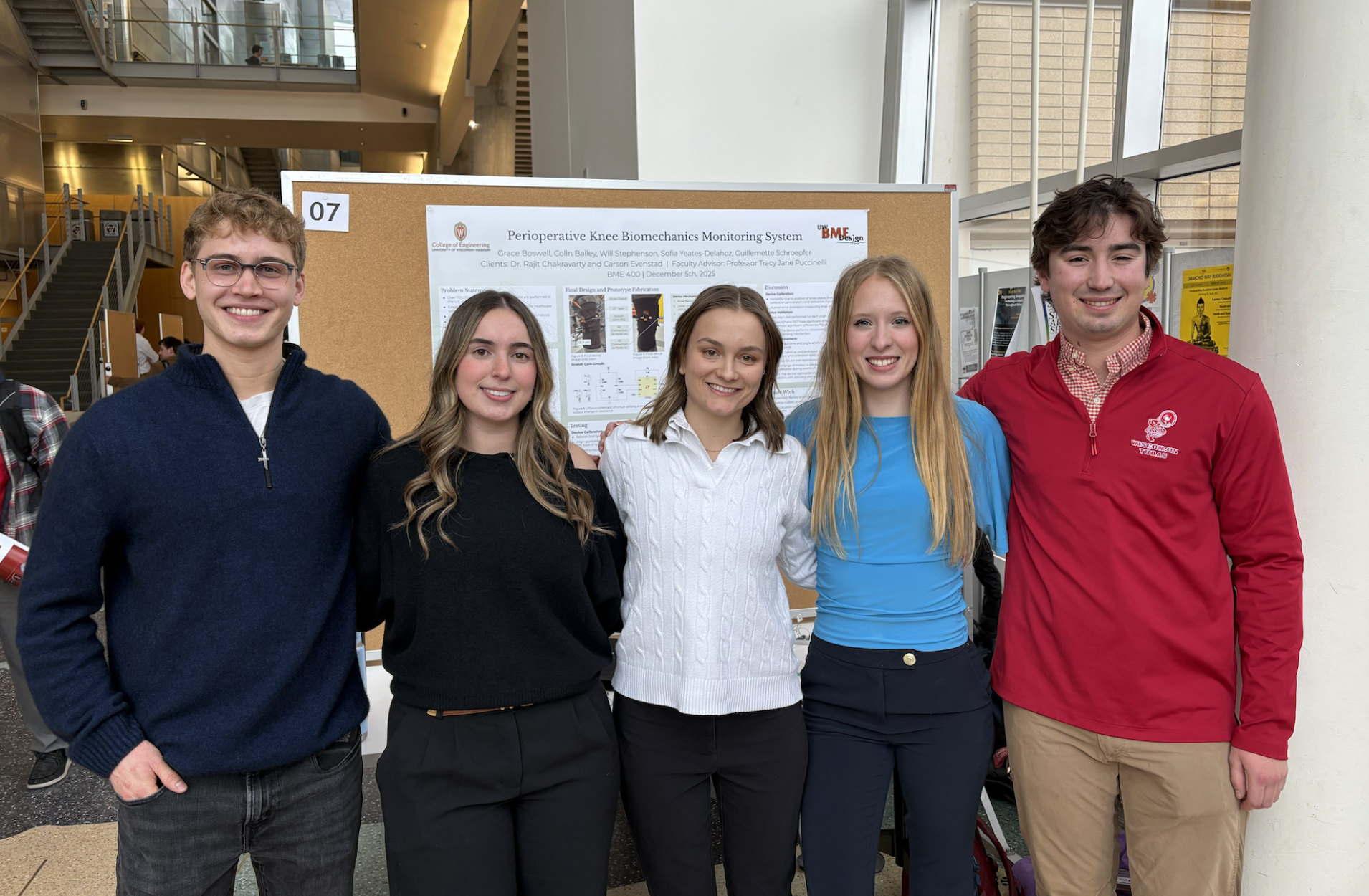 (Left to right): Colin Bailey, Grace Boswell, Guillemette Schroepfer, Sofia Yeates-Delahoz, Will Stephenson