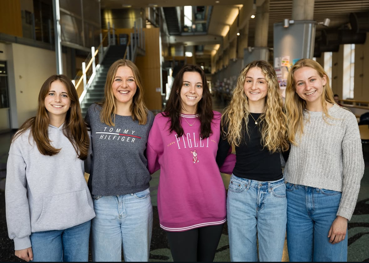 Team photo (Left to right): Kate Hiller, Presley Hansen, Madison Michels, Sadie Rowe, Lucia Hockerman