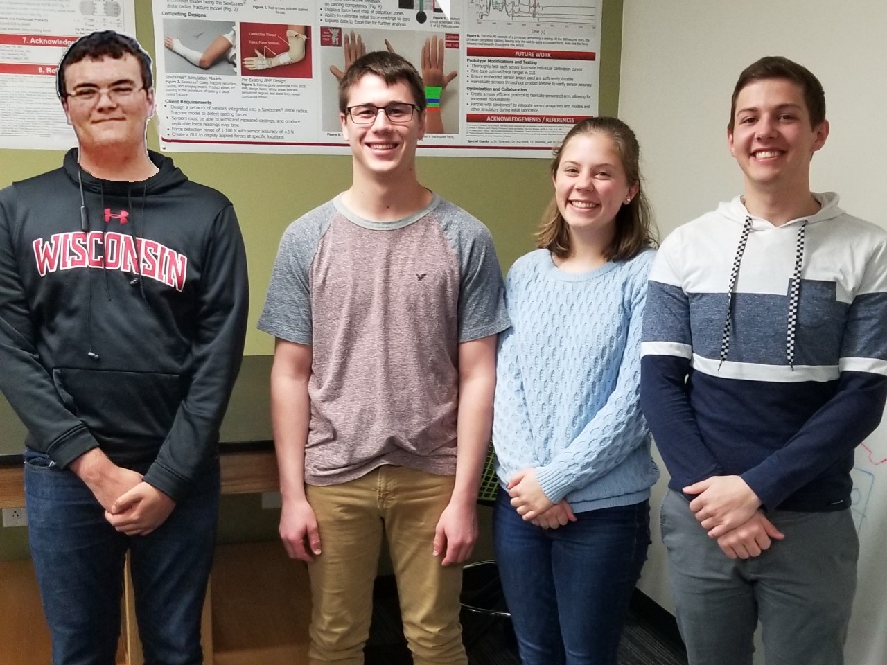 Team Members (from Left) - Hunter Hefti, Josh Zembles, Sara Wagers, and Caleb Heertz