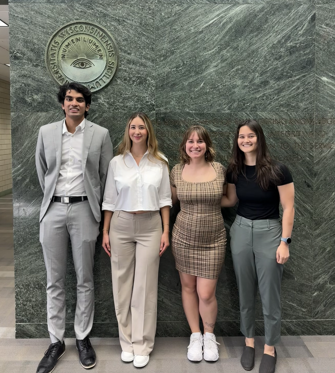 From Left to Right: Rishi Mereddy, Ipek Naz Kadioglu, Valorie Tello, Emily Stoebe