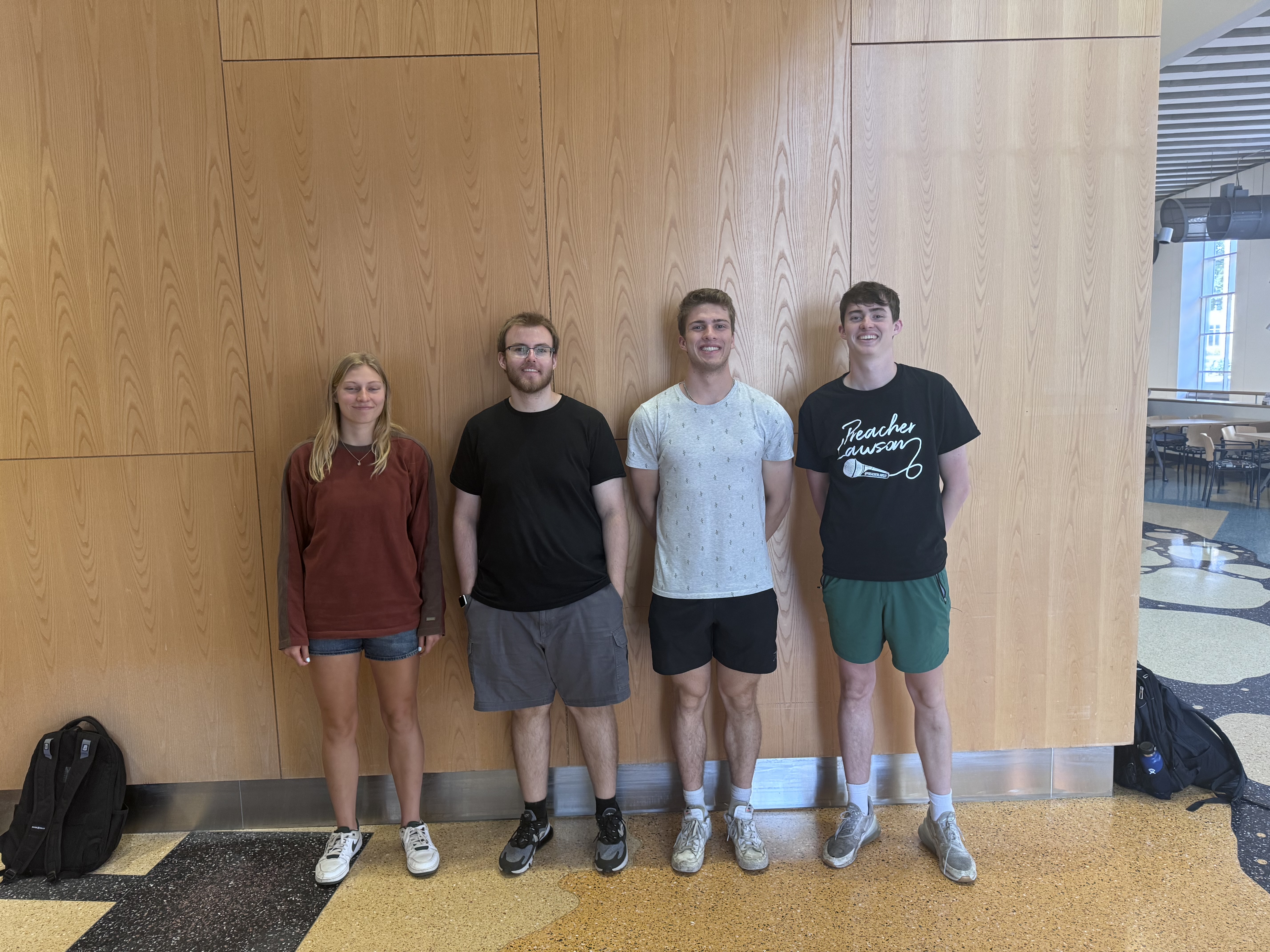 Pictured from left to right: Eva Schiltz, James Waldenberger, Jacob Parsons, Nolan BlomWillis