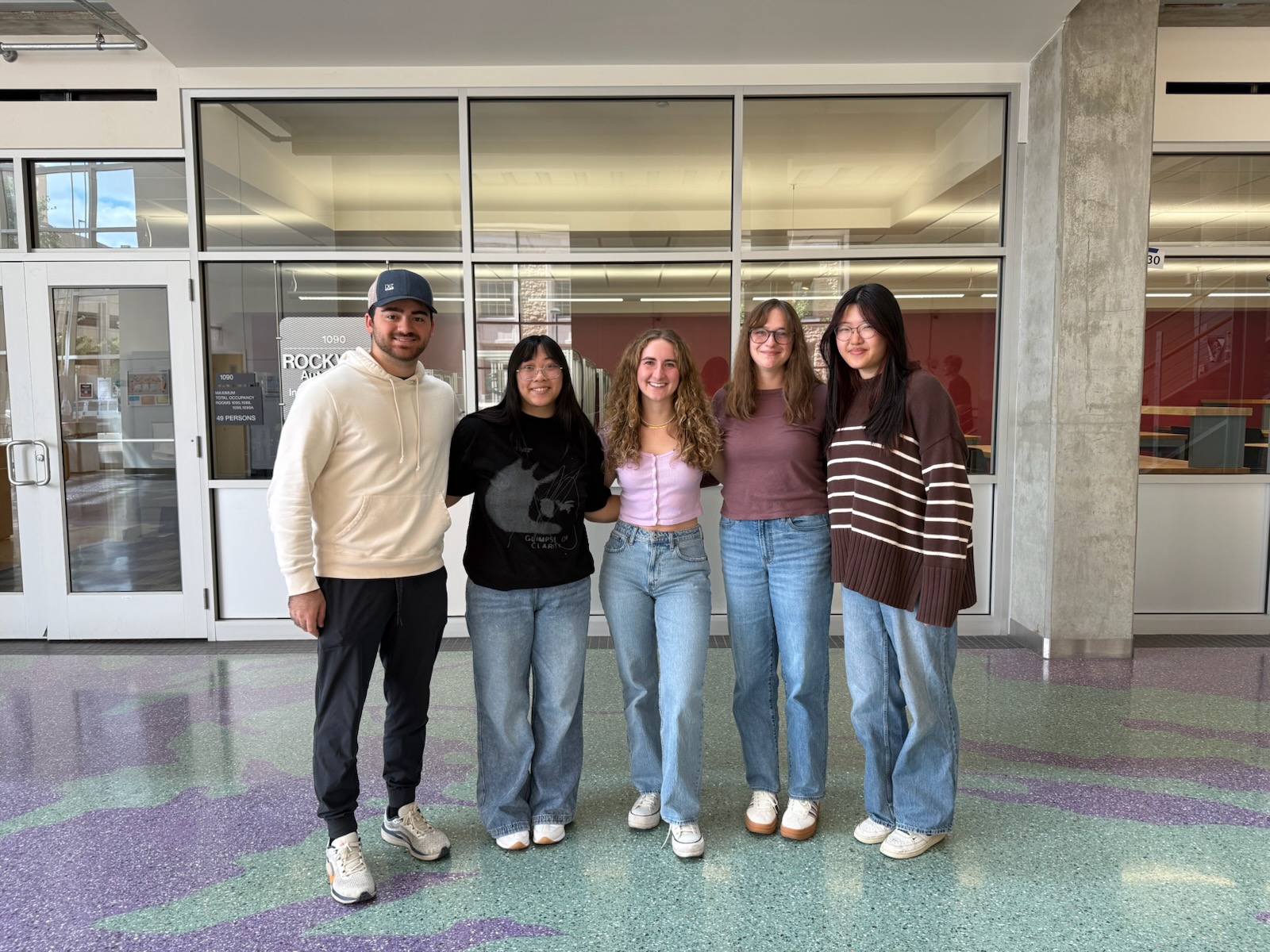 Team photo: Left to right - Sami Matloub, An Hua, Brynn Bauer, Morgan Kopidlansky, Emma Lu