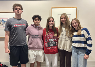 Left to right: Nathan Knight, Sameer Pradhan, Anna Wood, Hailey Sauer, Mara Van Dyke