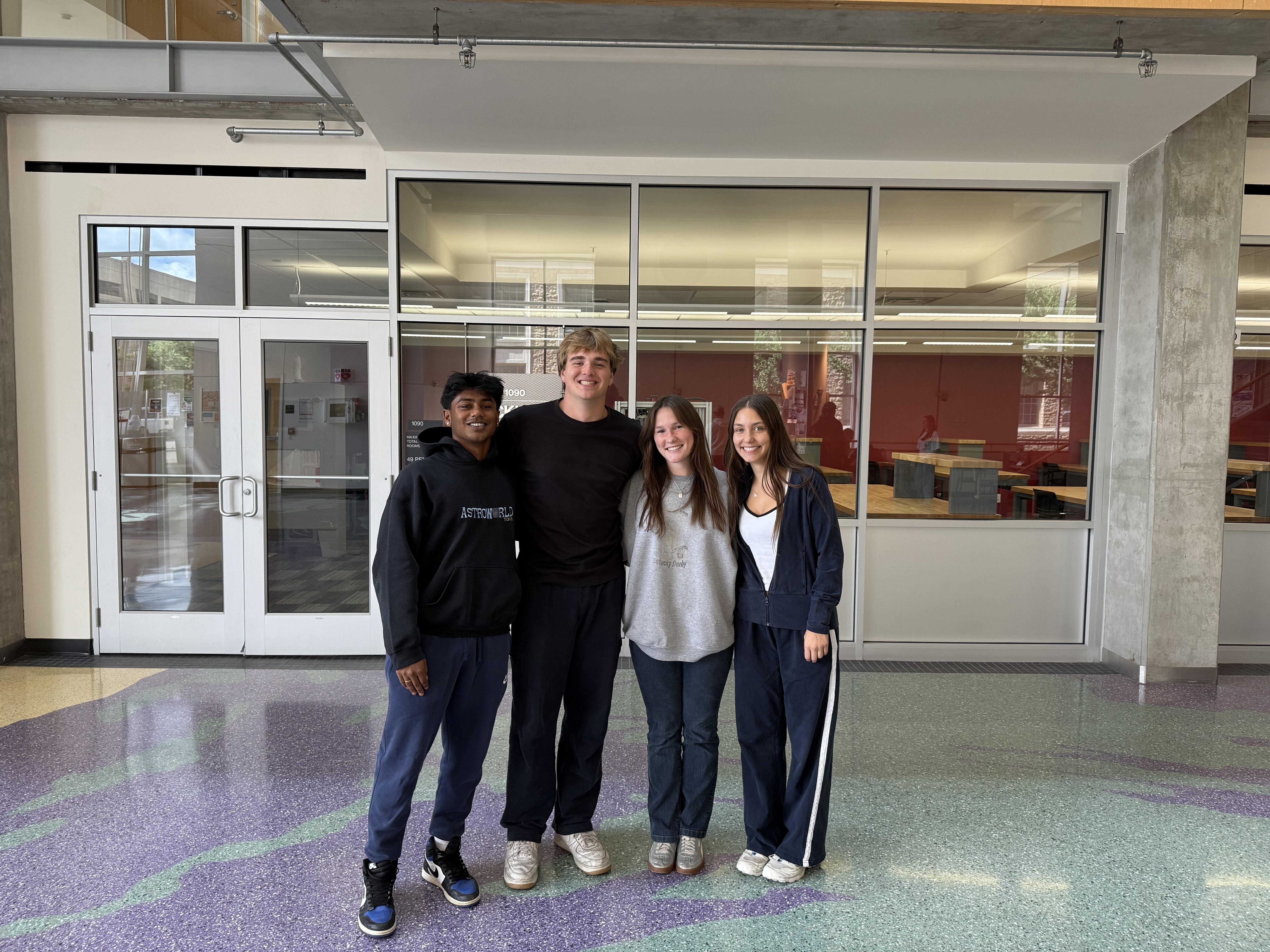 Team photo: Left to right - Harshad Gunasekar, Bryan Heaton, Meghan Kaminski, Serena Evers. Not Pictured: Dhruv Nadkarni