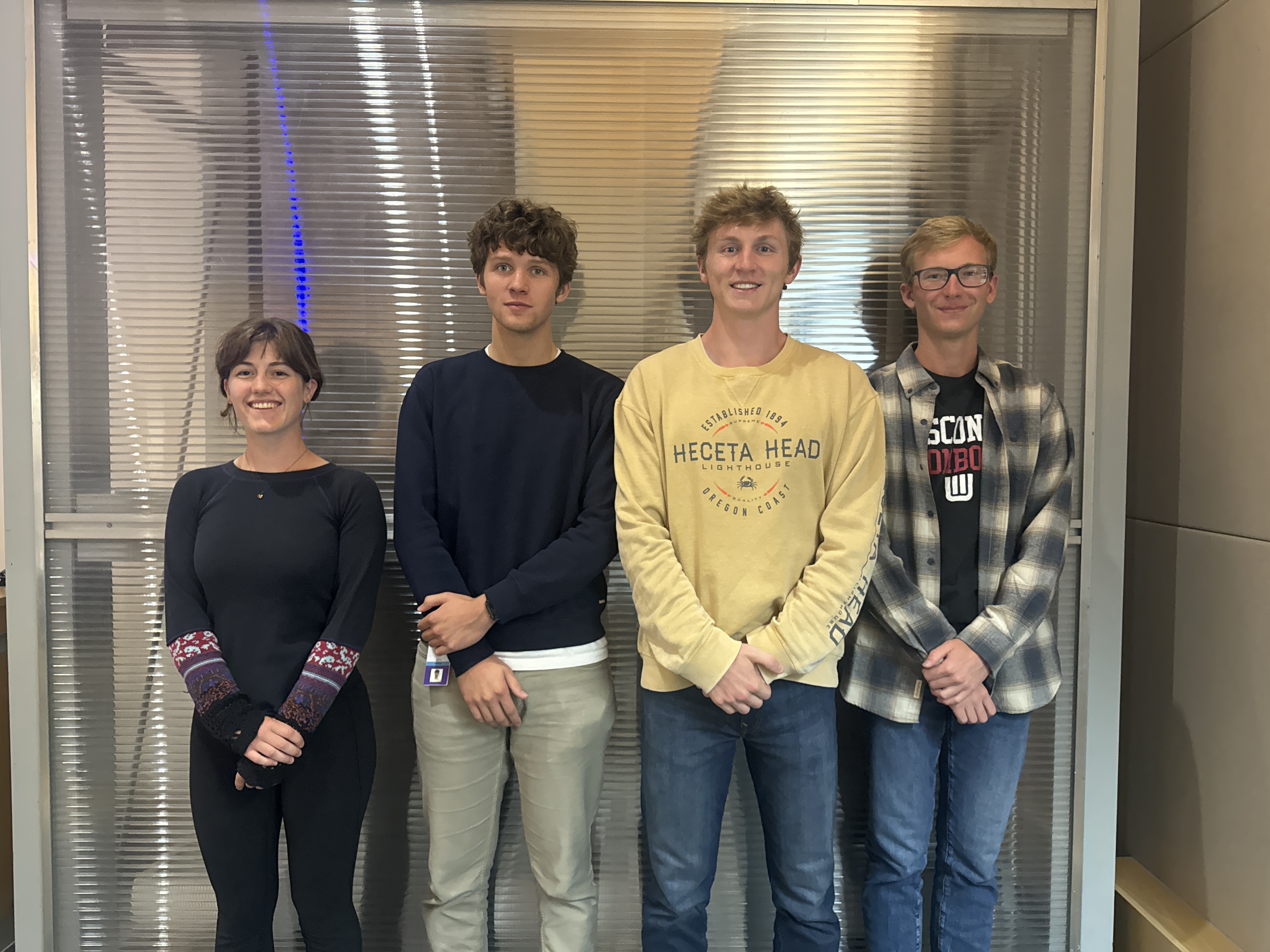 Left to Right: Alice Hegeman, Charles Fiesel, Calvin Duffy, Nicholas Symons