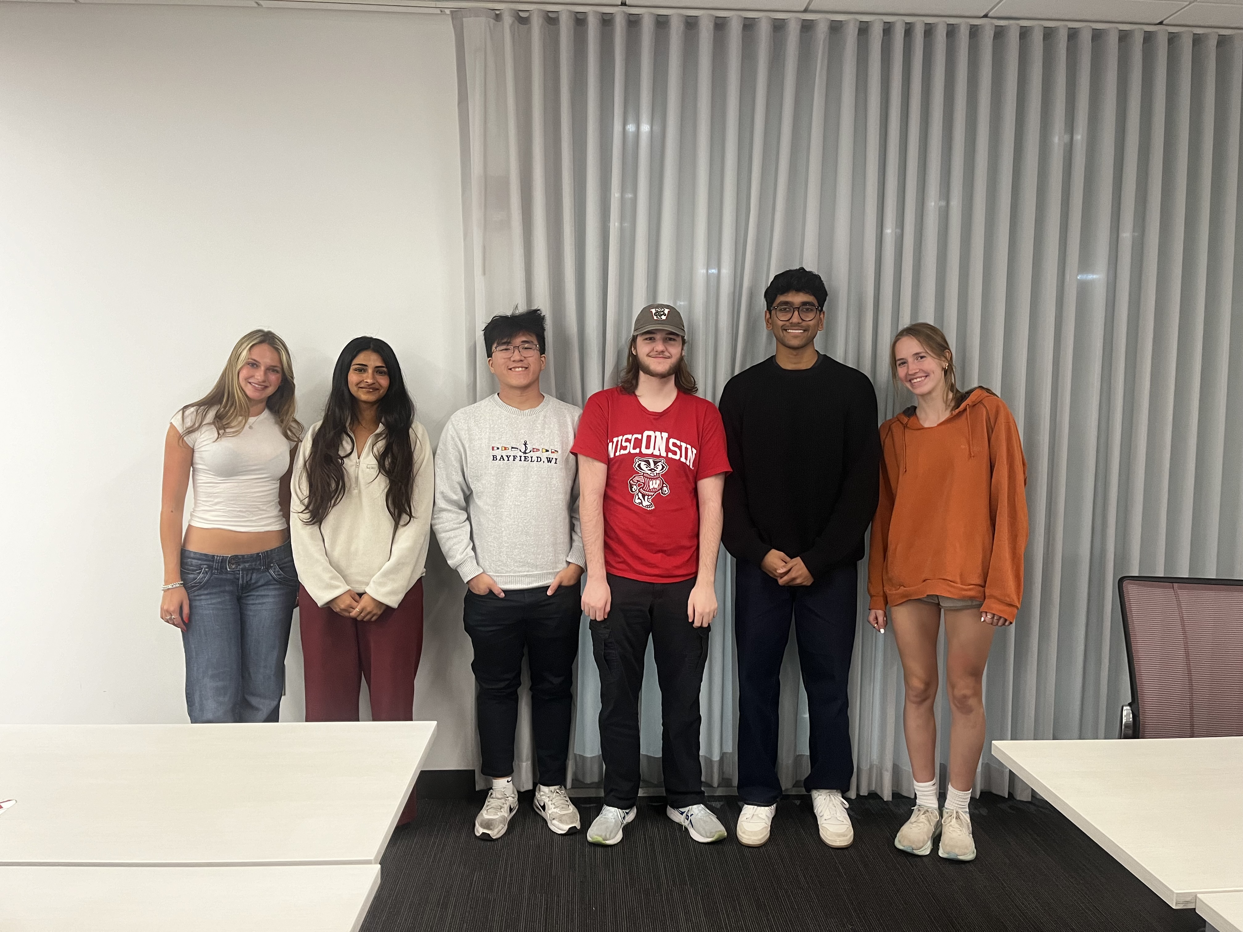 Team photo: Left to right McKenna, Ashmita, Evan, Ethan, Sudhi, Maisie