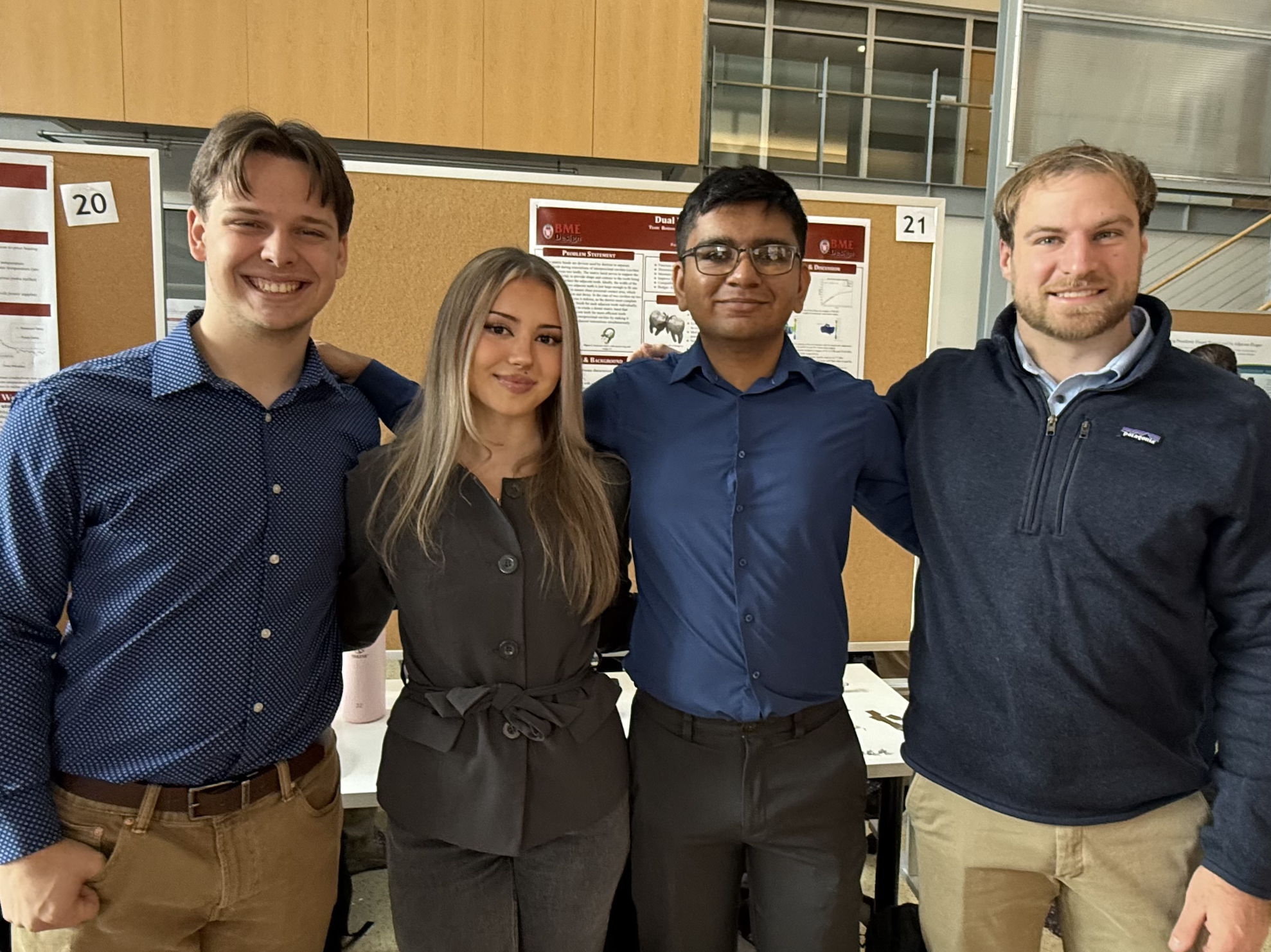 Team photo; from left to right: Keleous Lange (Communicator and Co-BPAG), Tatiana Predko (BWIG and Co-BPAG), Roshan Patel (Team Leader), and Joseph Koch (BSAC).