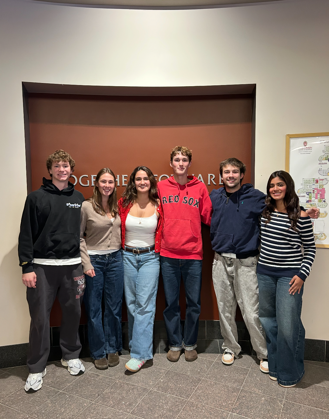 Team photo: Left to right-Dylan Libel, Anya Bergman, Sophia Ullmann, Callum Brown, Christian Sacia-Garcia, Sanika Bidarkar