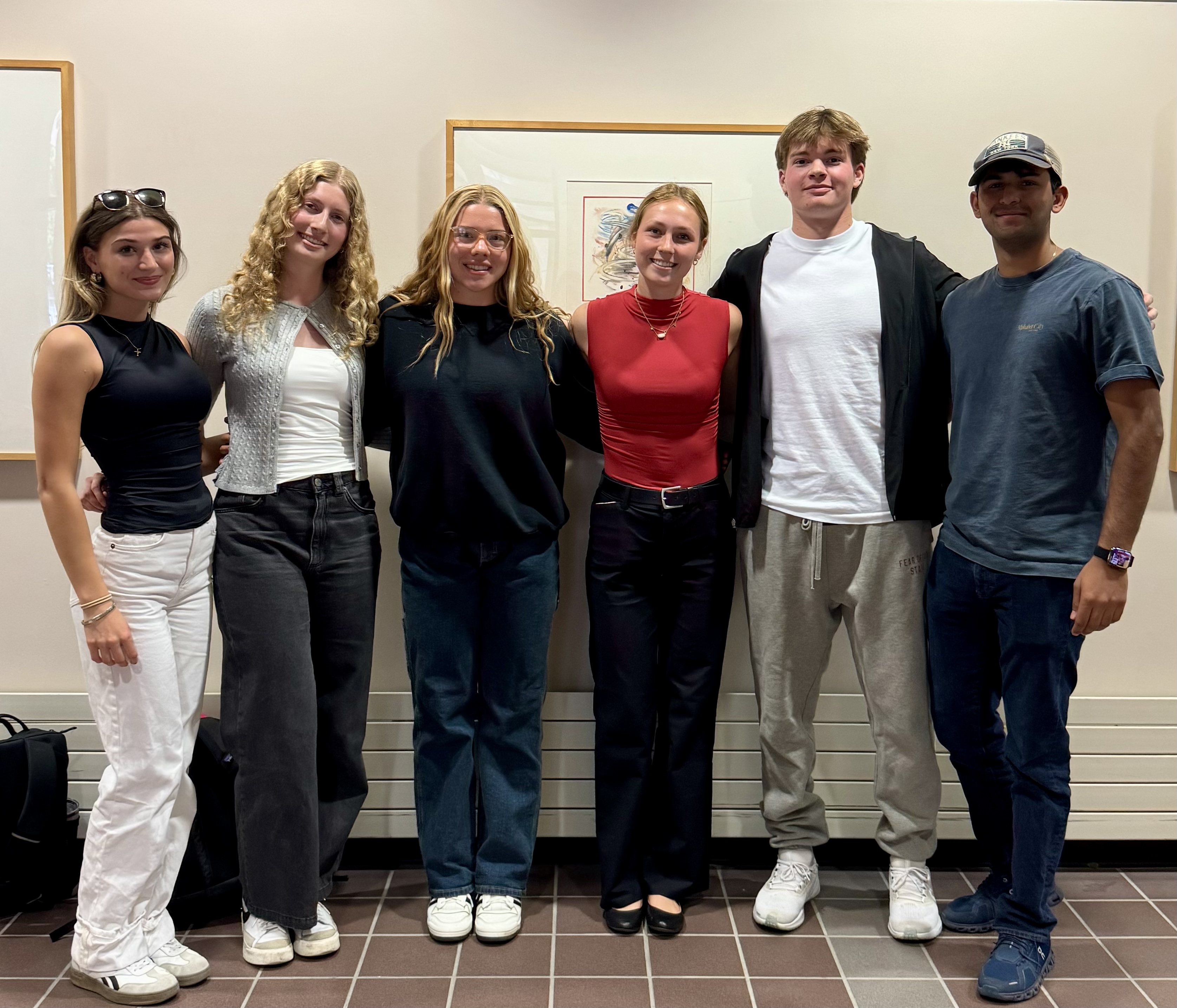 Team photo (left to right): Bridget Kearns, Morgan Brown, Kaisa Lindfors, Leah Nelson, Wyatt Flewelling, Krishiv Dhupar