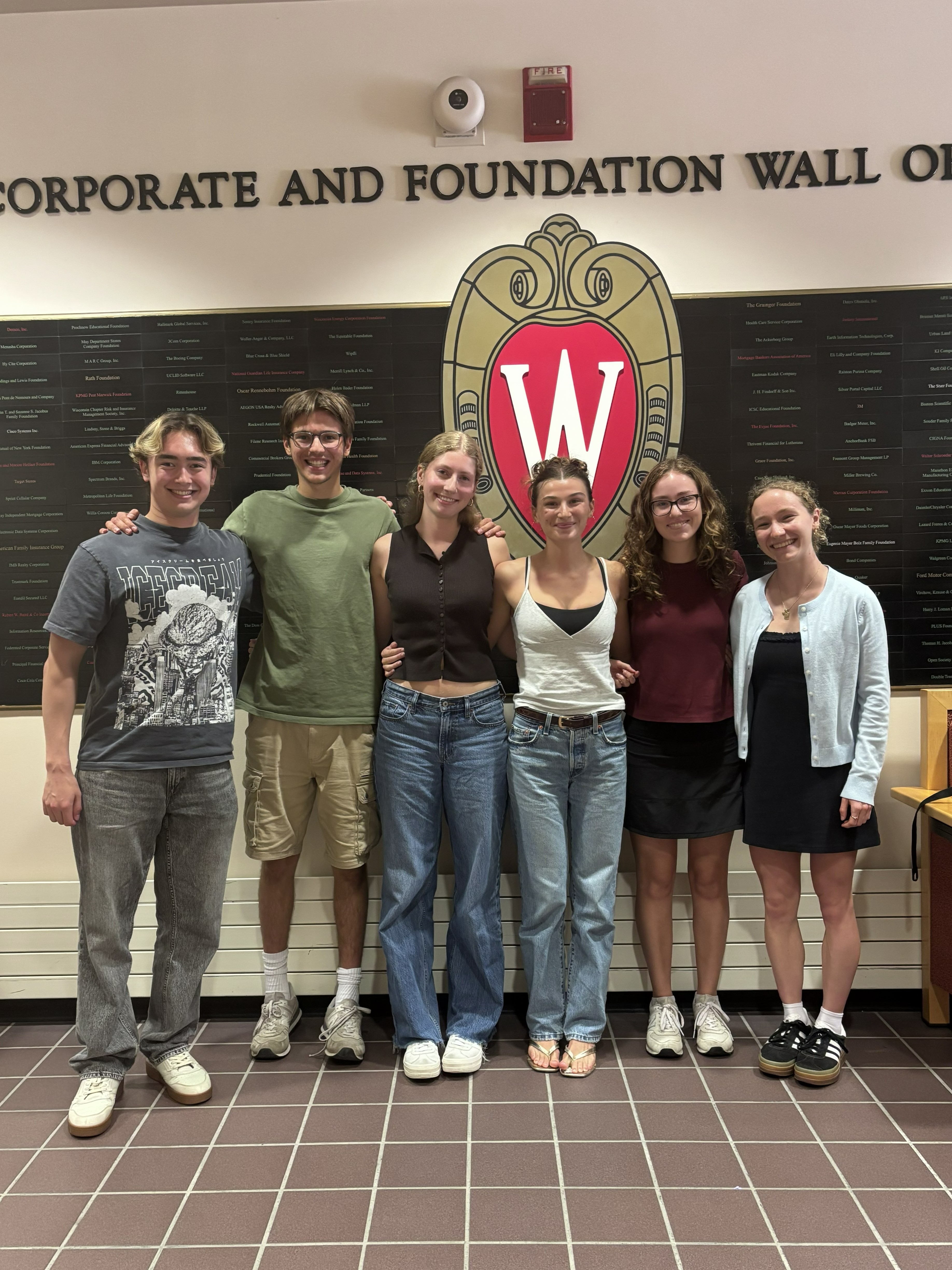 Team photo: Left to right - Ian Kisiel, Luka Boban, Morgan Brown, Bri Kearns, Anna Waller, Elle Hillmann