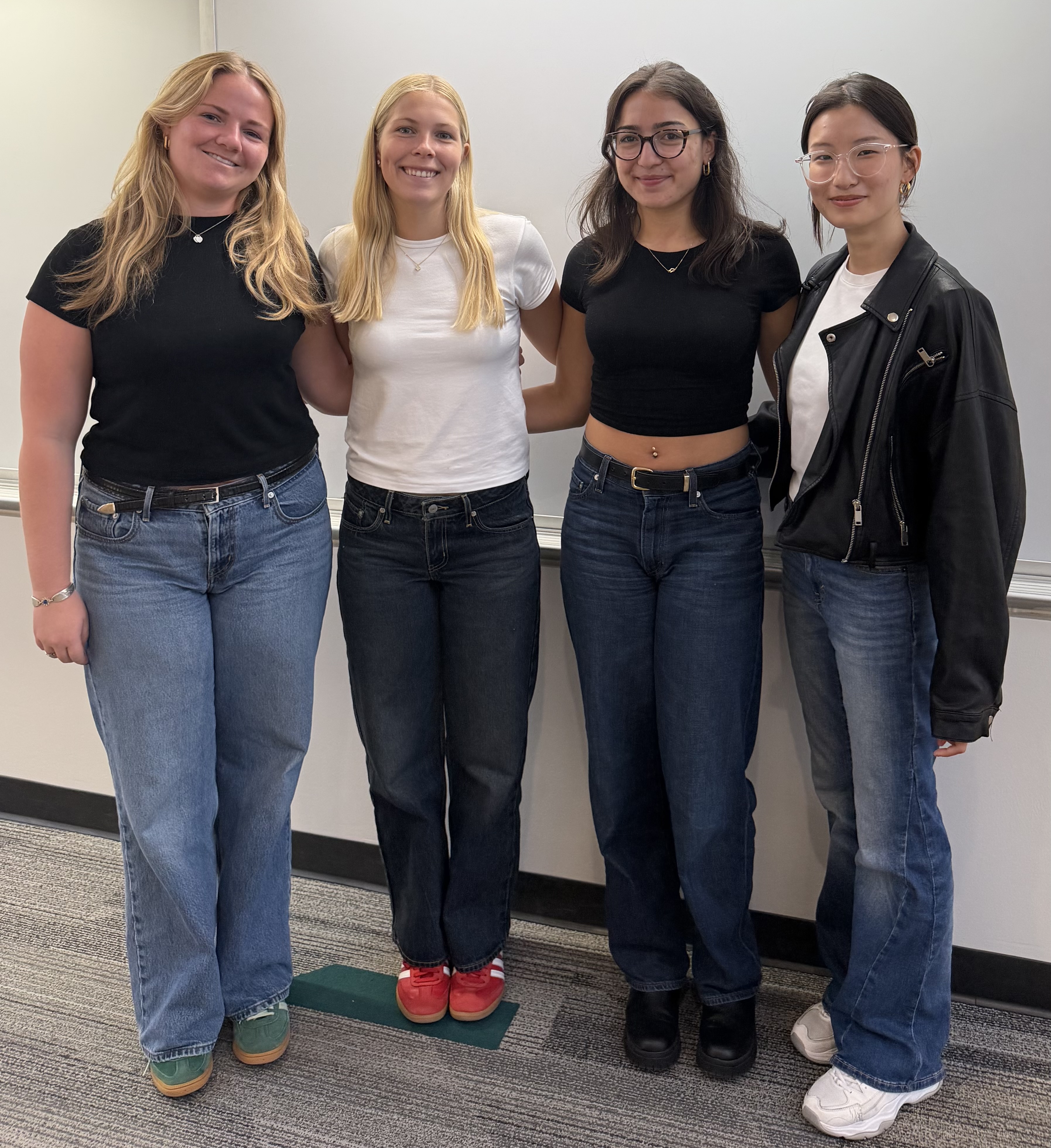 Team photo: Left to right: Carly Villa, Eleanor Hollander, Kat Sattel, Yeanne Hwang