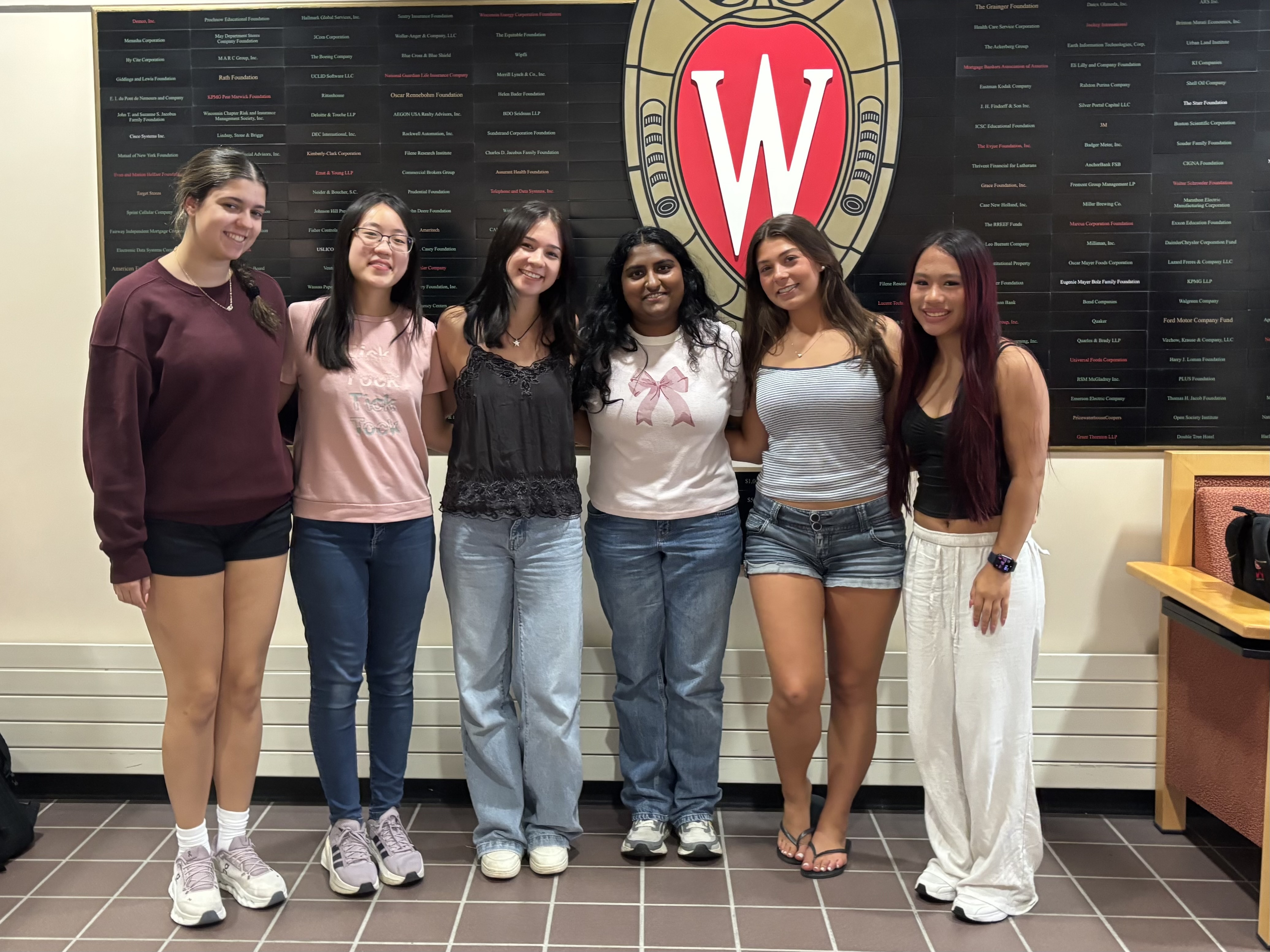 Team photo: Left to right - Hannah, Janice, Libby, Chaithra, Sophia, and Olivia