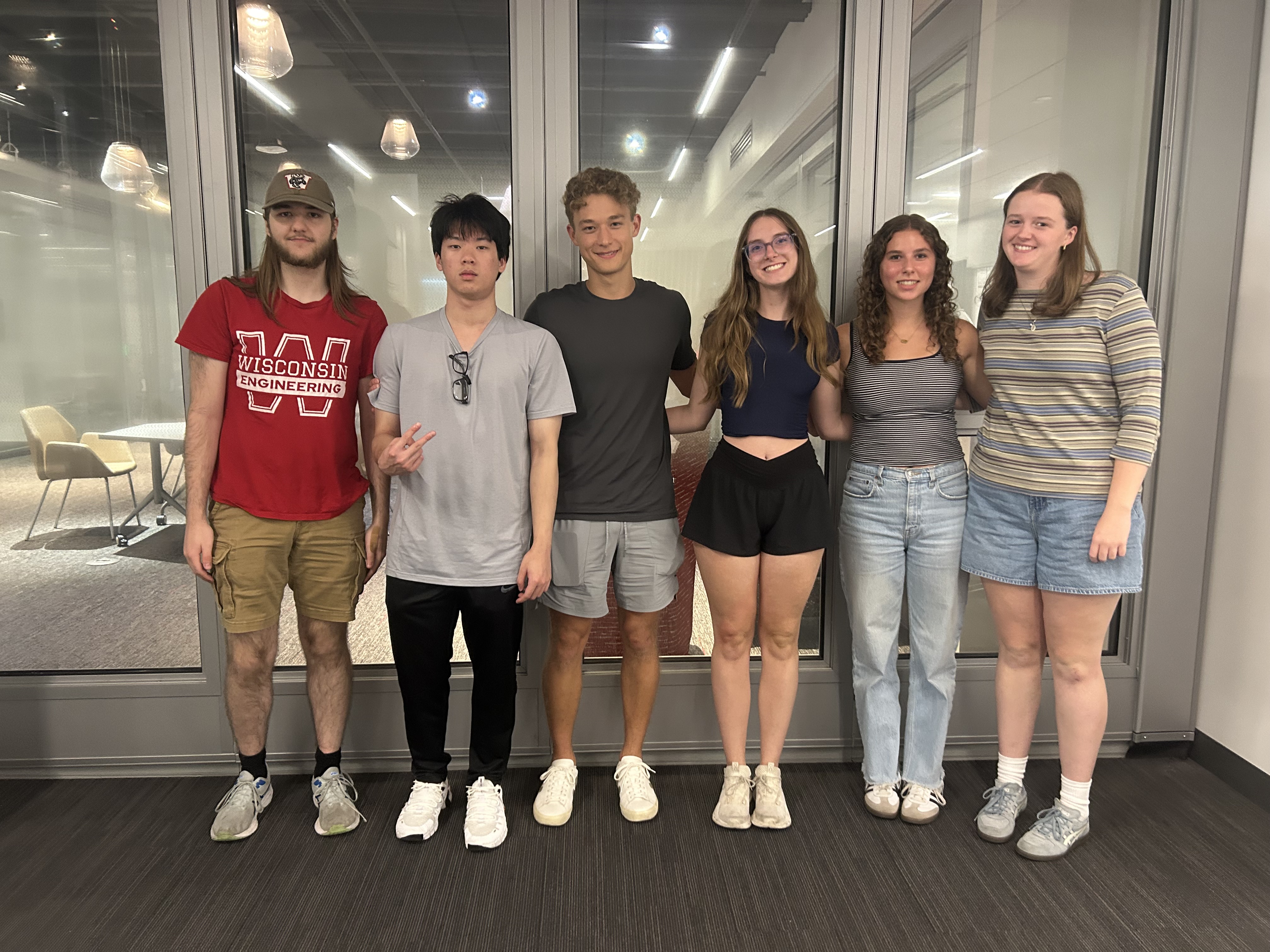 Team photo: Left to right Ethan, Zhien, Cole, Isabel, Bridget, Norah