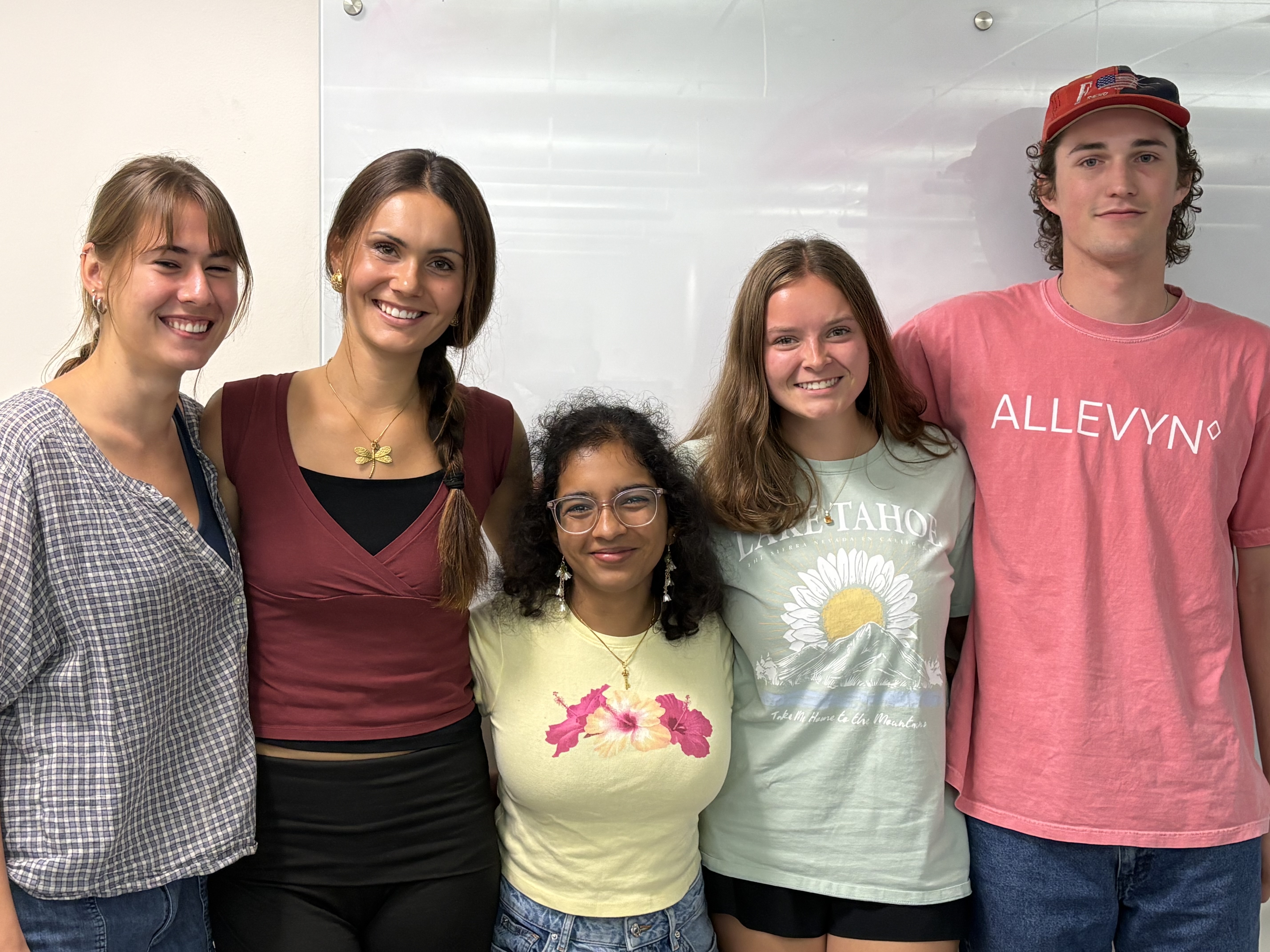 From Left to Right: Anya Bergman, Ellinore Letts, Shashandra Suresh, Claire Nesemann, Callum Brown