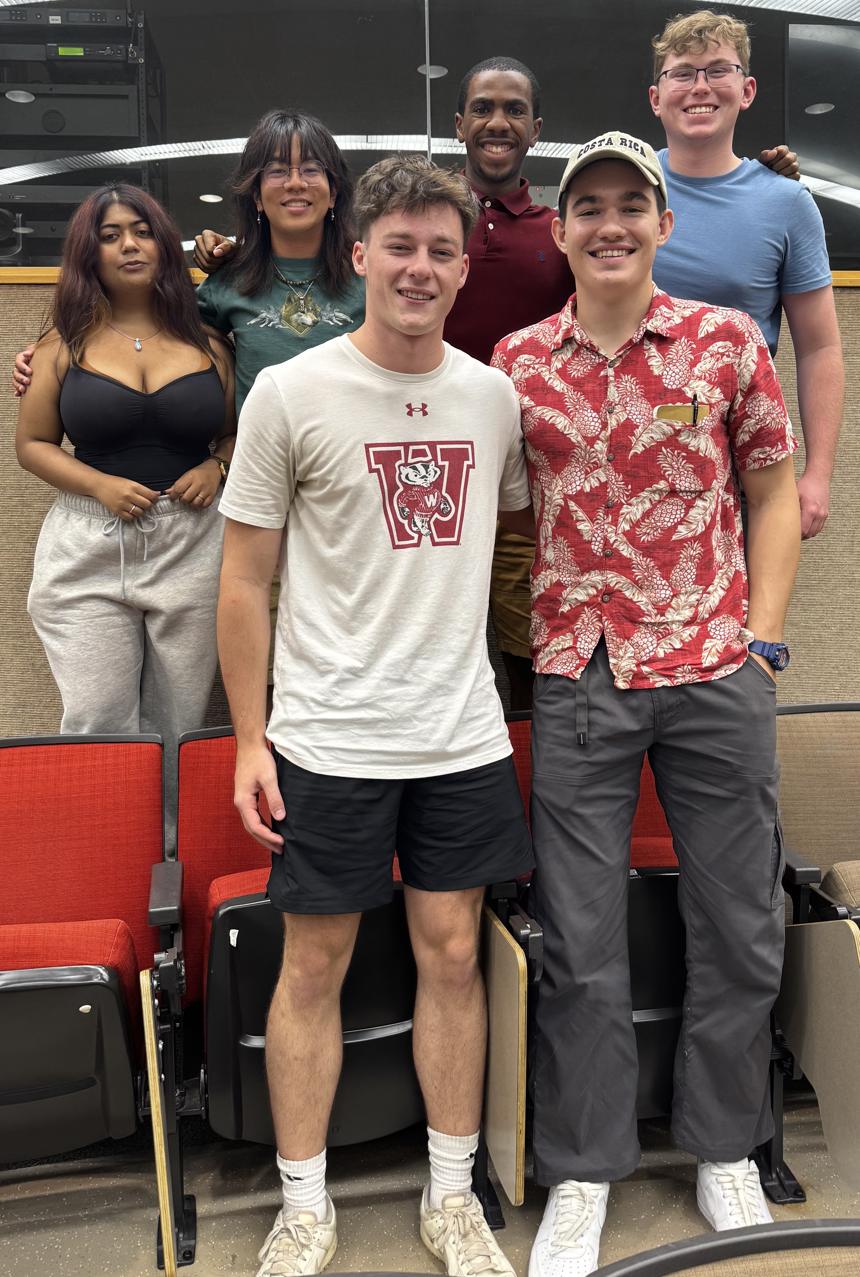 Team Photo. Left to right bottom row, Noahdiah Lisowski, Nicholas Grotenhuis. Top Row left to right: Meghna Majumder, Dominic Del Mundo, Nihran Fusi, Peter Linabery