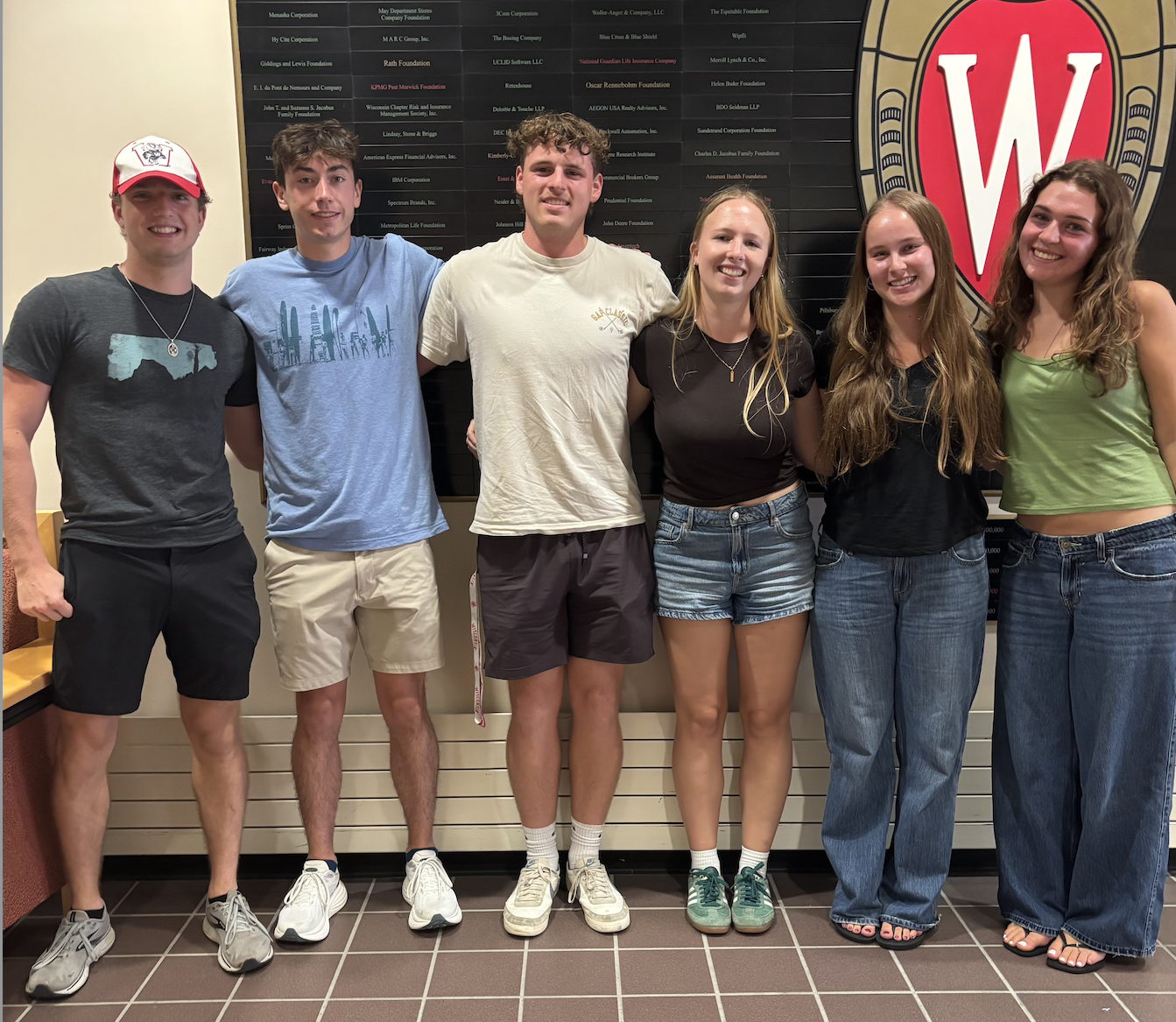 Team photo: (Left to right) Caden Kleespies, Owynn Garrelts, Owen Johnson, Anna Van Riessen, Erika Daniels, and Celia Oslakovic