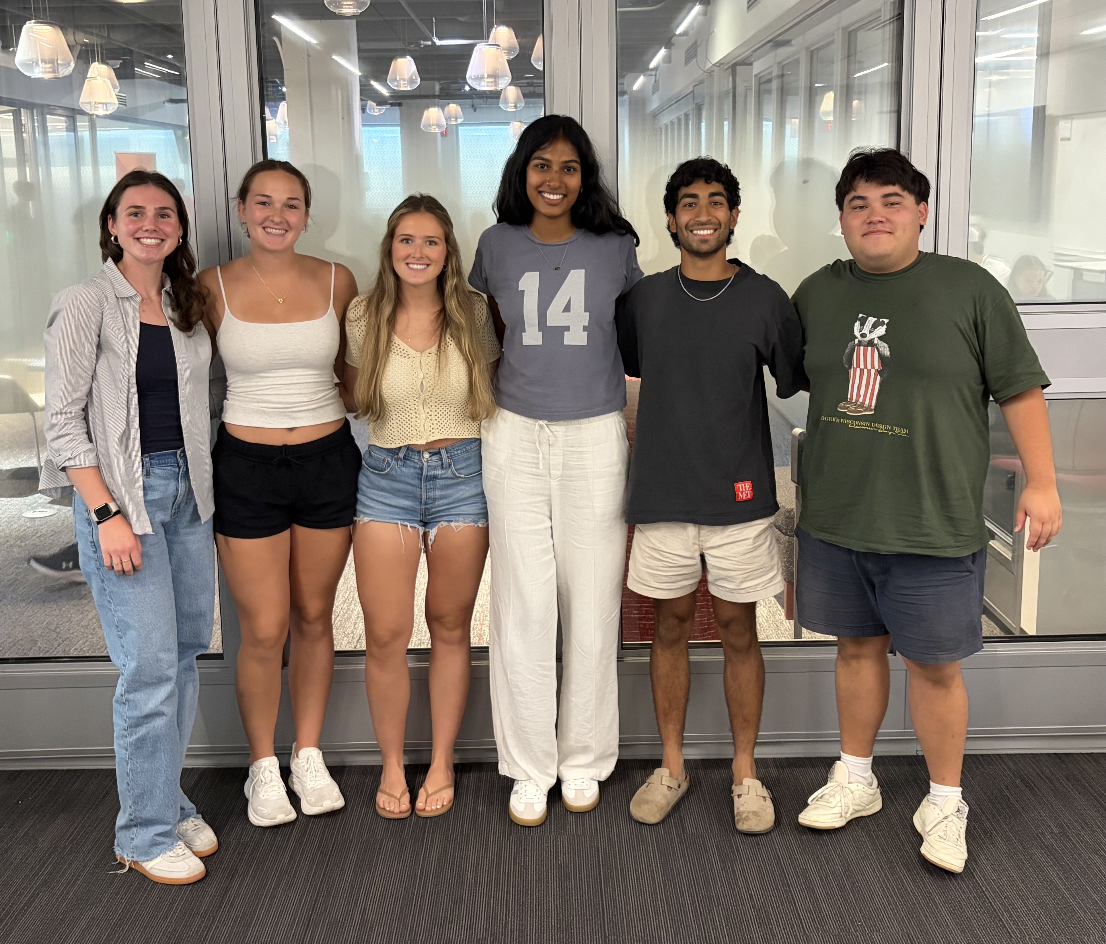 Team photo-Left to right: Emma Stroshane, Summer Rogers, Jaidyn Evenstad, Varenya Vegesna, Pallav Chawla, Logan Nguyen