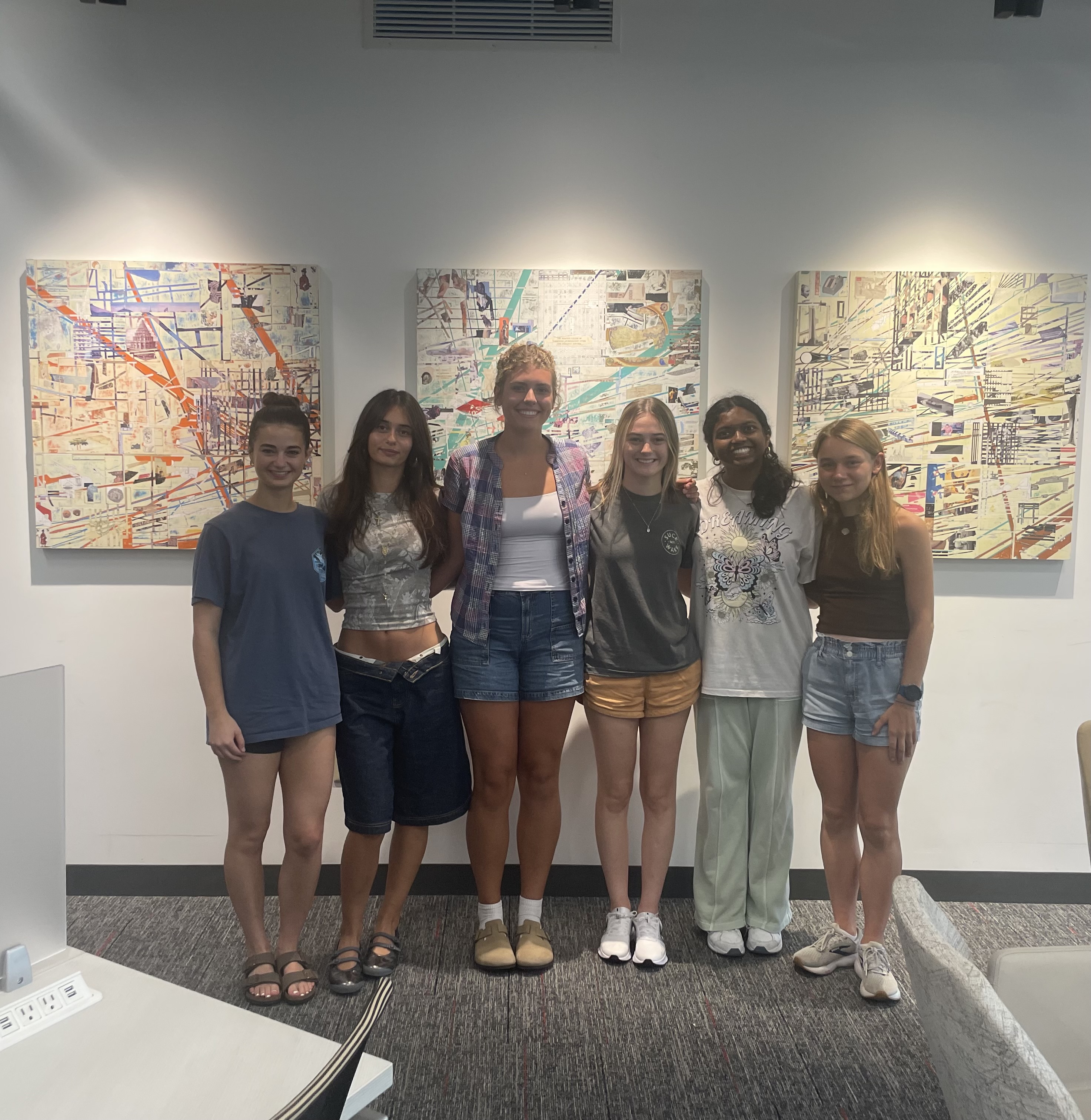 Team photo: Left to right: Audrey Zeller, Milla Laskosky, Emily Schell, Addison Schwenn-Hollar, Soheni Dutta, Madeline Paradis
