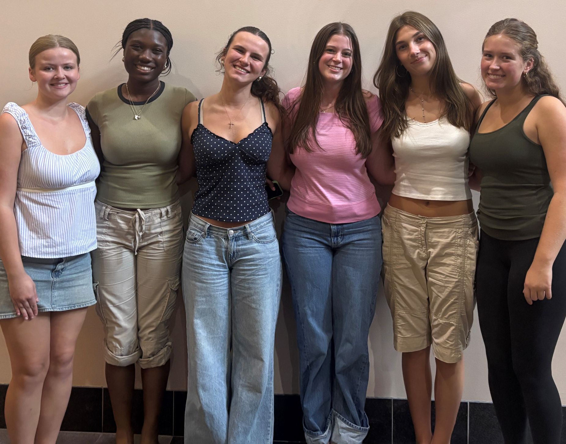 Team photo: left to right, Amelia Cook, Tomi Omiwade, Mary Mclaughlin, Ava Hopper, Grace Horejsi, Amelia Deuth