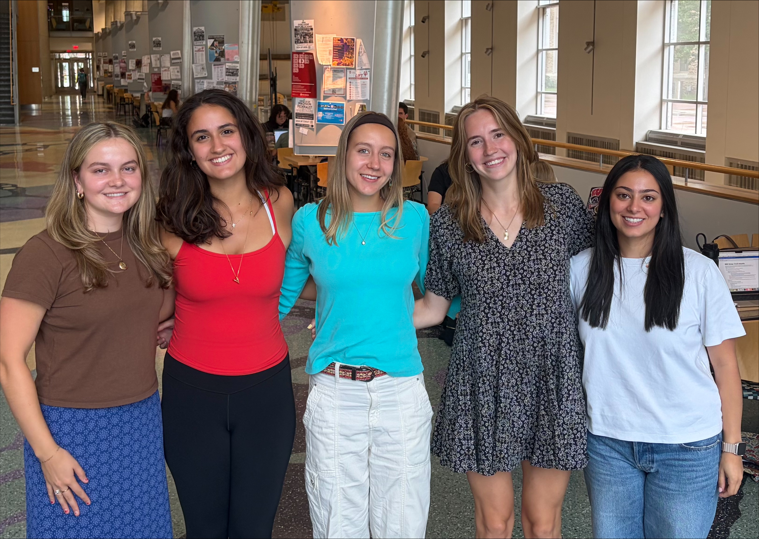 Team photo (left to right): Ava Fevold, Sophia Ullmann, Natalie Miller, Maisie Pederson, Noor Awad
