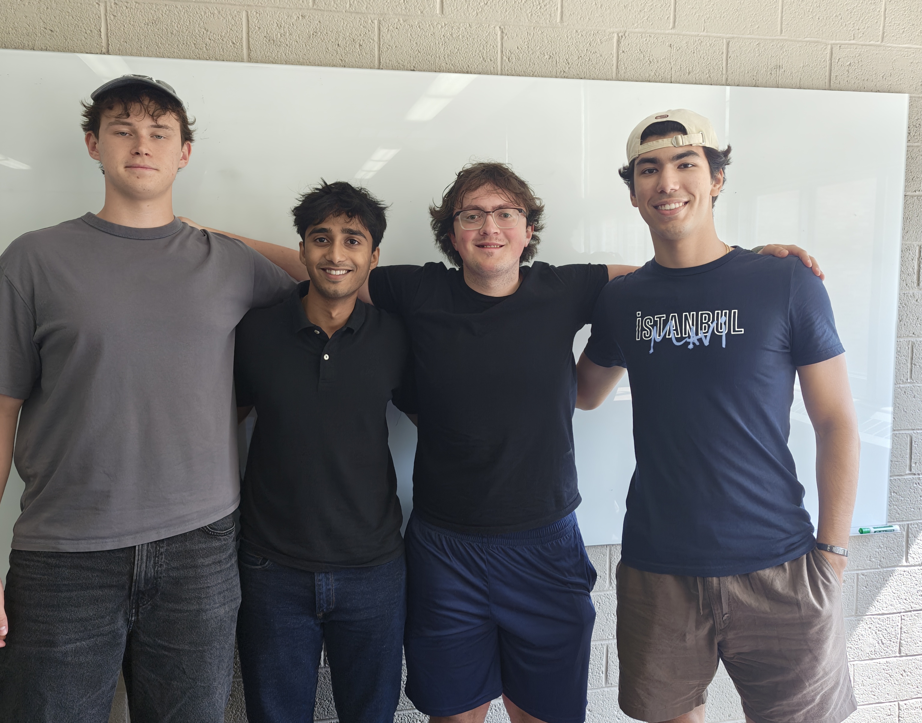 Team Photo: Left to right - Tim, Tarun, Luke, Poyraz