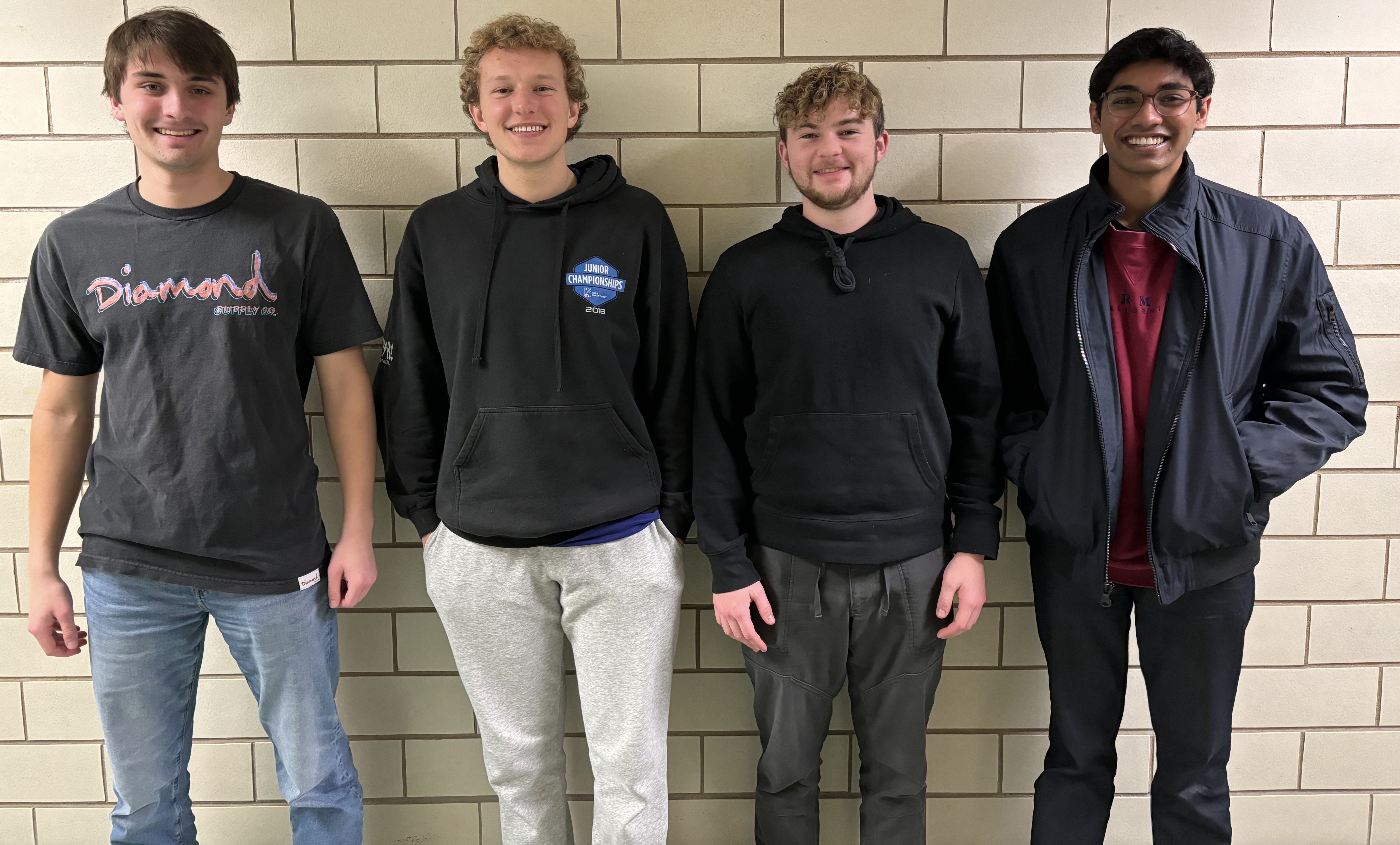 Team Photo (Left to Right: Ethan Rao, Caelen Nickel, Micah Schoff, Nikhil Chandra)