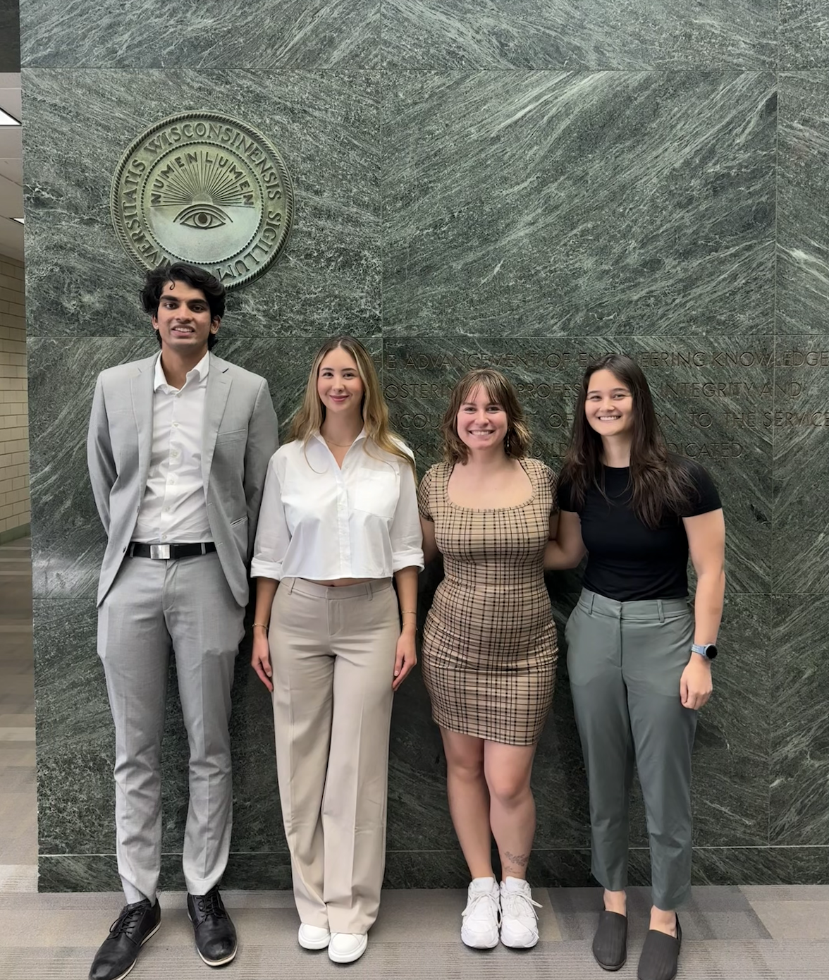 From Left to Right: Rishi Mereddy, Ipek Naz Kadioglu, Valorie Tello, Emily Stoebe