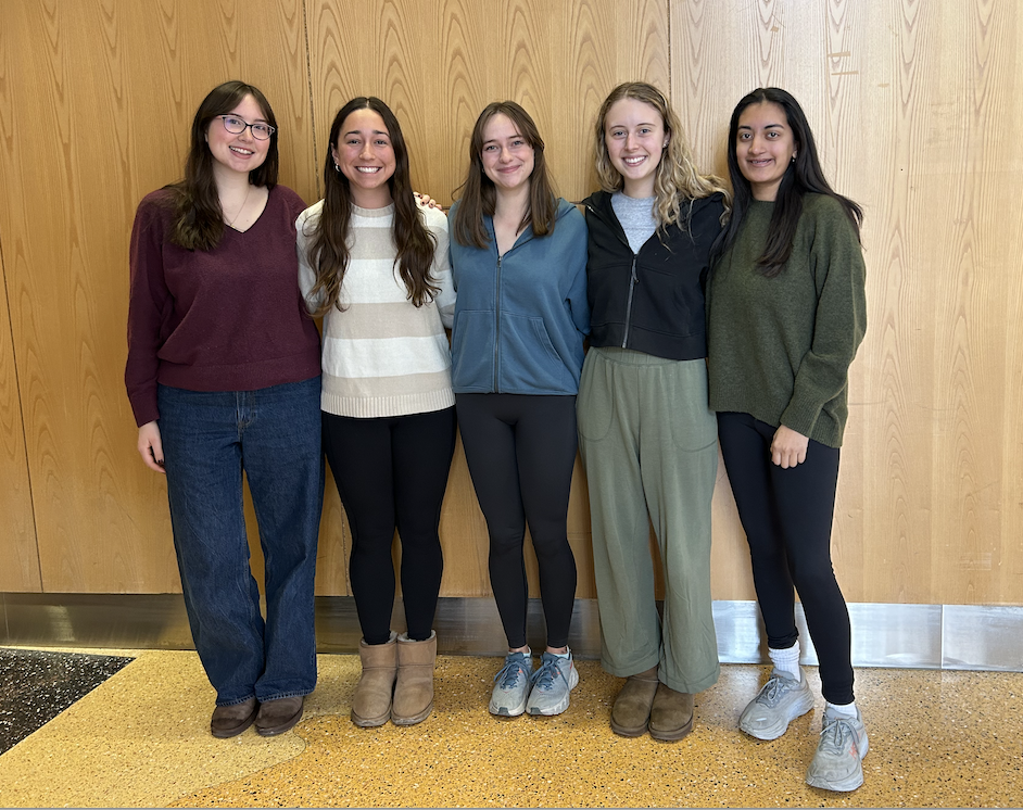 Team Photo (Left to Right: Sarah, Kaiya, Morgan, Ella, Ruhi)