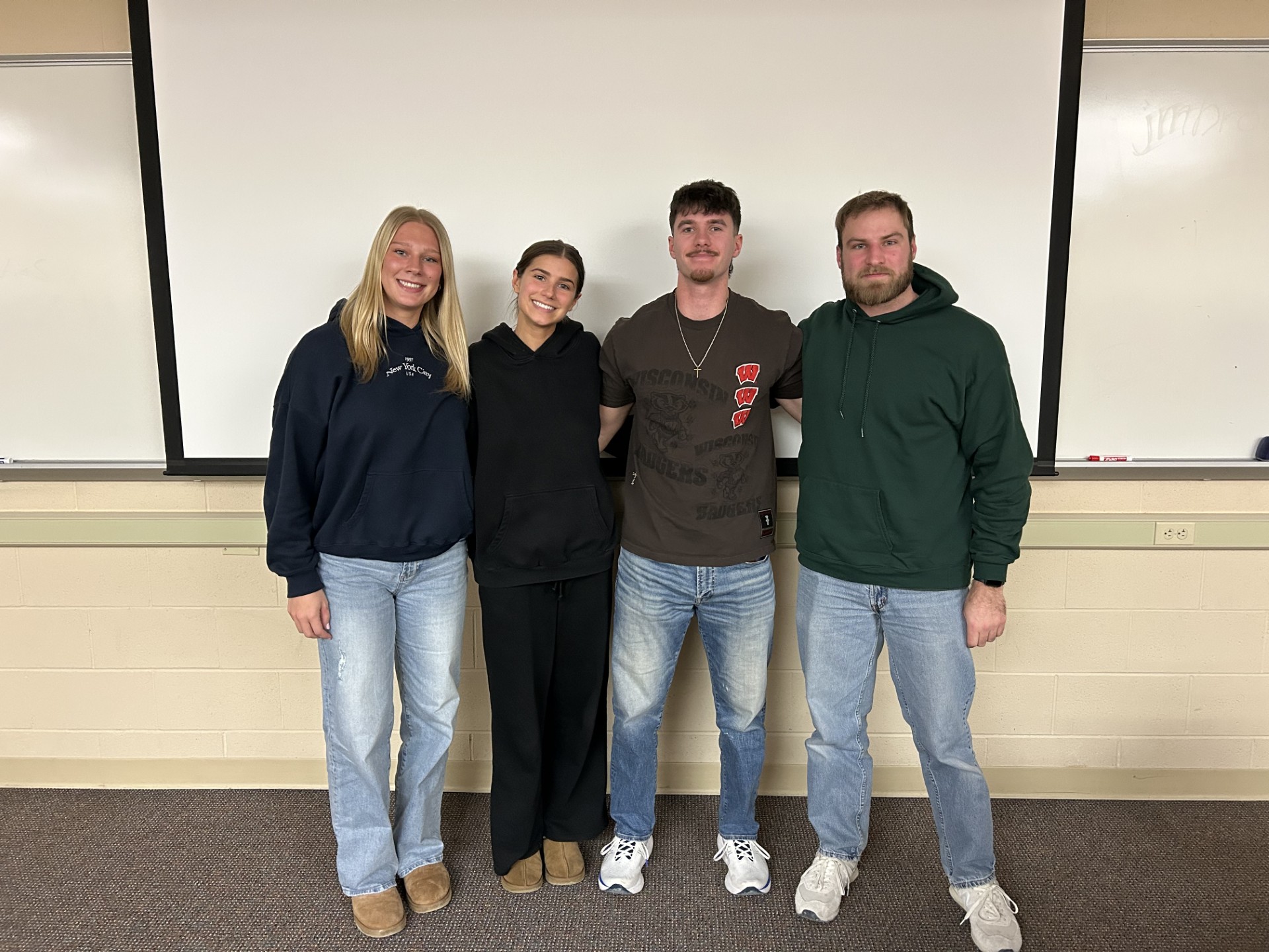 From left to right: Jacki Szelagowski, Jackie Behring, Kai McClellan, Joseph Koch