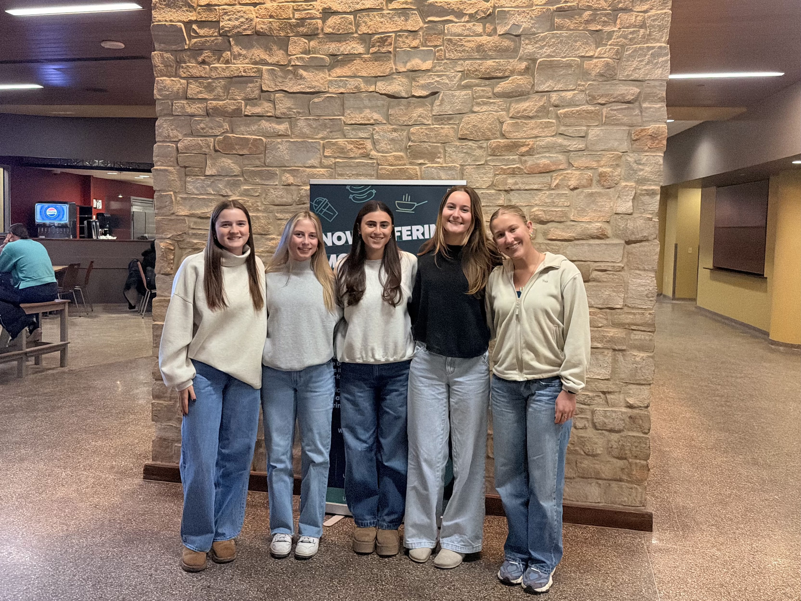 Team photo (left to right): Aubrianna Younker, Ella Barsness, Julia Avivi, Kate Briesemeister, Violet Urdahl