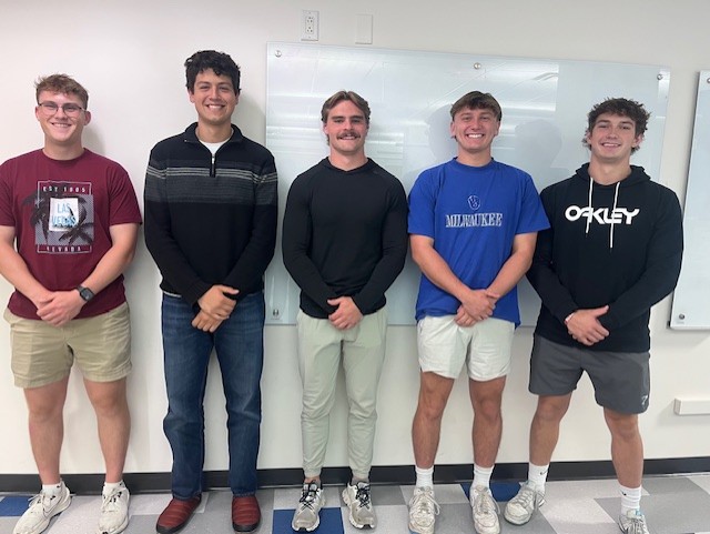 From left to right: Eli Miland, Alec Schabowsky, Hunter Milow, Paulie Reuteman, Caden Binger