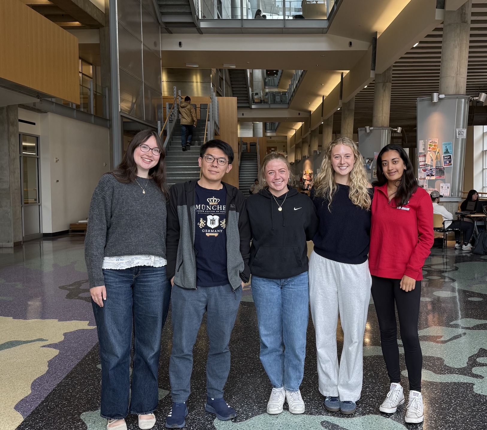 Team Photo: left to right (Sarah, Simon, Gianna, Ella, Ruhi)